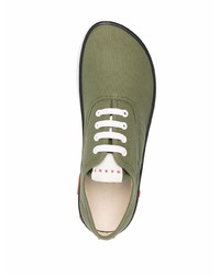 Мужские оливковые низкие кеды от Marni