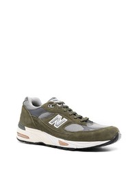 Мужские оливковые низкие кеды от New Balance