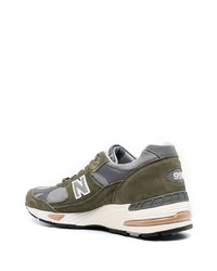 Мужские оливковые низкие кеды от New Balance