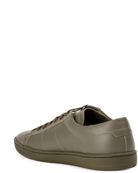 Мужские оливковые низкие кеды от Saint Laurent