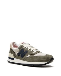 Мужские оливковые низкие кеды от New Balance