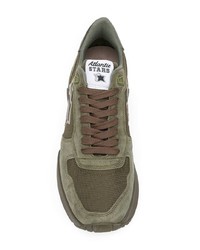 Мужские оливковые низкие кеды от atlantic stars