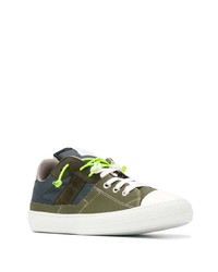 Мужские оливковые низкие кеды от Maison Margiela