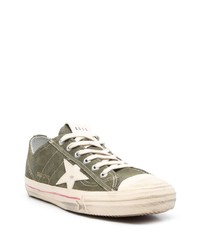 Мужские оливковые низкие кеды от Golden Goose