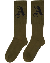 Мужские оливковые носки от Palm Angels