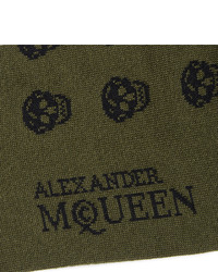 Мужские оливковые носки от Alexander McQueen