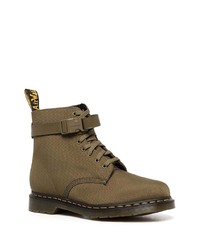 Мужские оливковые повседневные ботинки из плотной ткани от Dr. Martens