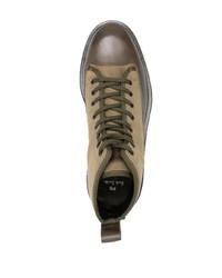 Мужские оливковые повседневные ботинки из плотной ткани от PS Paul Smith