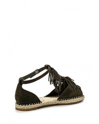 Оливковые сандалии на плоской подошве от Ideal