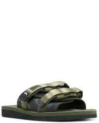 Мужские оливковые сандалии от Suicoke