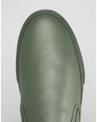 Мужские оливковые слипоны от Asos