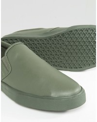 Мужские оливковые слипоны от Asos