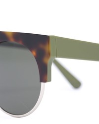 Женские оливковые солнцезащитные очки с принтом