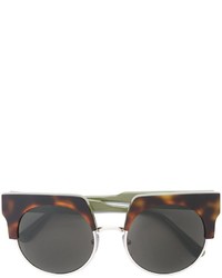Женские оливковые солнцезащитные очки с принтом