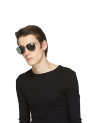 Мужские оливковые солнцезащитные очки от Saint Laurent