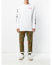 Мужские оливковые спортивные штаны с камуфляжным принтом от Off-White