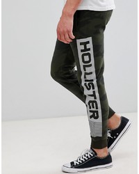 Мужские оливковые спортивные штаны с камуфляжным принтом от Hollister