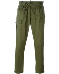 Мужские оливковые спортивные штаны от DSQUARED2