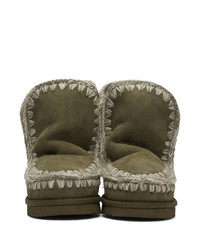 Оливковые угги от Mou