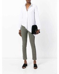 Оливковые узкие брюки от Fay