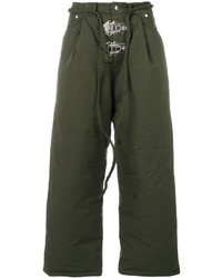 Мужские оливковые хлопковые брюки от Craig Green