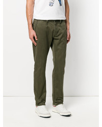 Мужские оливковые хлопковые брюки от Denham Jeans