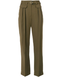 Женские оливковые шерстяные брюки от A.P.C.