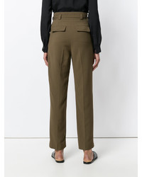 Женские оливковые шерстяные брюки от A.P.C.