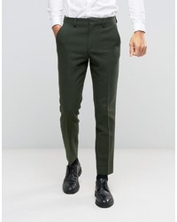 Мужские оливковые шерстяные классические брюки от Asos
