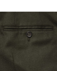 Мужские оливковые шерстяные классические брюки от Officine Generale