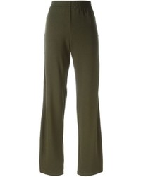 Женские оливковые шерстяные классические брюки от Maison Margiela