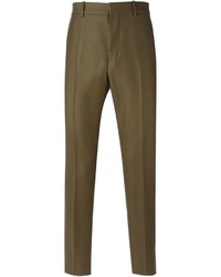Мужские оливковые шерстяные классические брюки от Marni