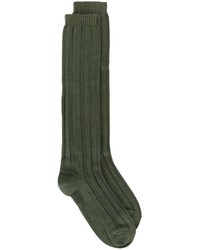 Женские оливковые шерстяные носки от Maison Margiela