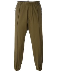 Мужские оливковые шерстяные спортивные штаны от DSQUARED2