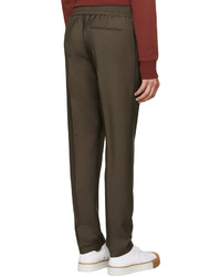 Мужские оливковые шерстяные спортивные штаны от Acne Studios