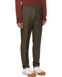 Мужские оливковые шерстяные спортивные штаны от Acne Studios