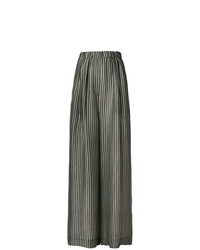 Оливковые широкие брюки в вертикальную полоску от Christian Wijnants