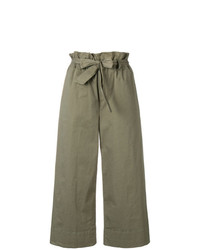 Оливковые широкие брюки от Frame Denim