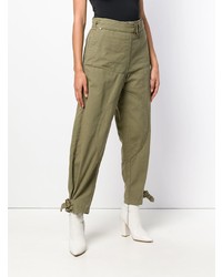 Оливковые широкие брюки от JW Anderson