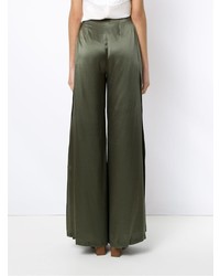 Оливковые широкие брюки от Tufi Duek