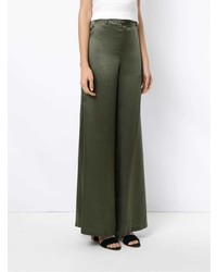 Оливковые широкие брюки от Tufi Duek