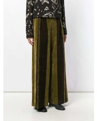 Оливковые широкие брюки от Uma Wang