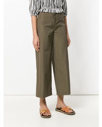 Оливковые широкие брюки от Aspesi