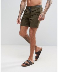 Оливковые шорты для плавания с геометрическим рисунком