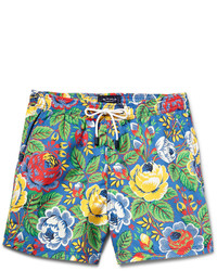 Оливковые шорты для плавания с цветочным принтом от Etro