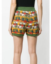 Женские оливковые шорты с принтом от Roberto Collina