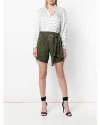 Женские оливковые шорты от Saint Laurent