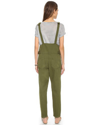 Оливковые штаны-комбинезон от Sea