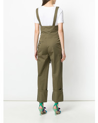 Оливковые штаны-комбинезон от Teija