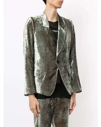 Мужской оливковый бархатный пиджак от Ann Demeulemeester